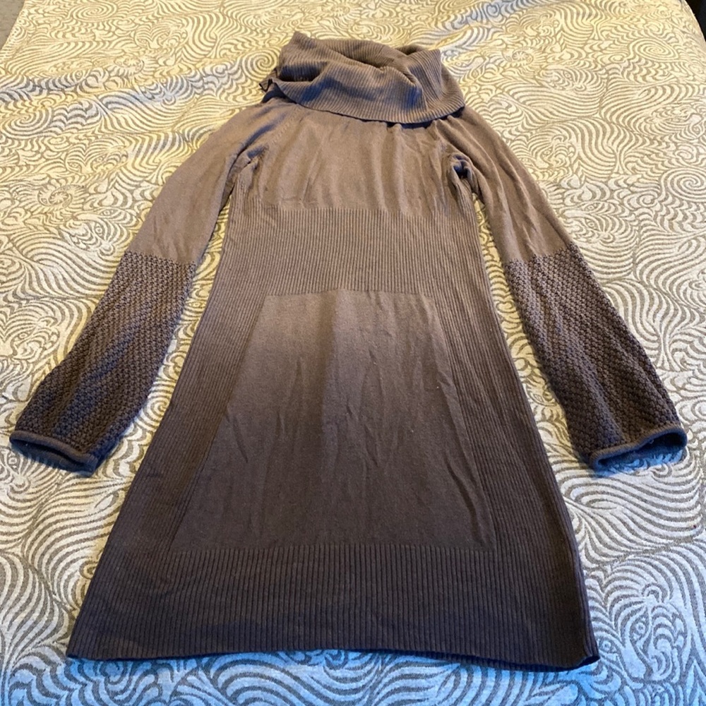DKNY Jeans Cowl Neck Sweater Dress Grey Size Medium